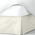 Pleated Bed Skirt Queen Size, 12" Drop with Platform Design for Secure Fit, Split Corners, Wrinkle-Resistant Microfiber for Modern Stylish Look, Tailored Bedding for Hotel Luxury - Ivory