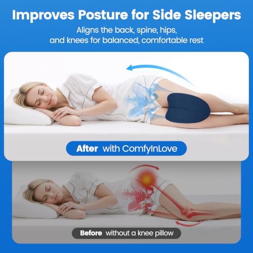 Knee Pillow for Side Sleepers, Memory Foam Leg Pillow - Image 4