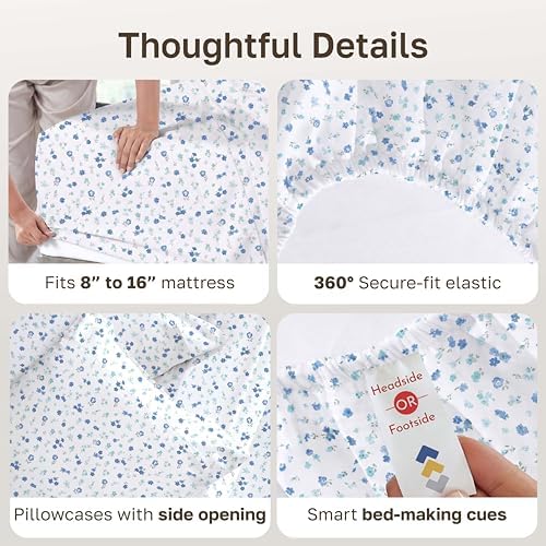 California Design Den Soft 100% Cotton Sateen Full Size Weave Sheets - Image 5