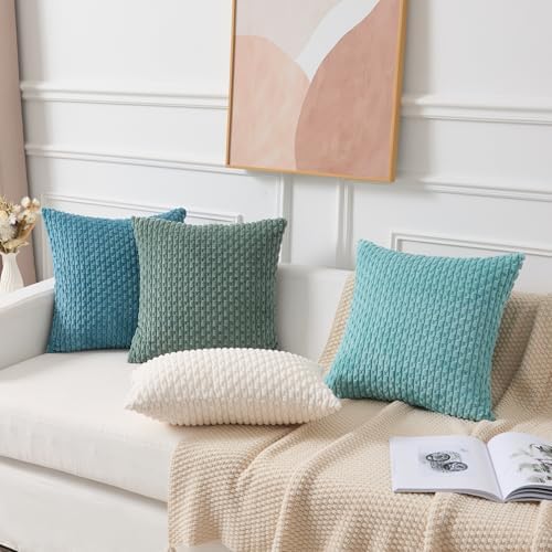 Kevin Textile Soft Corduroy 14"x20" Lumbar Pillow Cover 1 Pack, Teal Green - Image 6