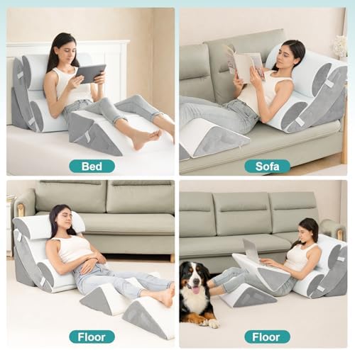 Hansleep Bed Wedge Pillow Set for After Surgery 6P, Reading Pillows - Image 6