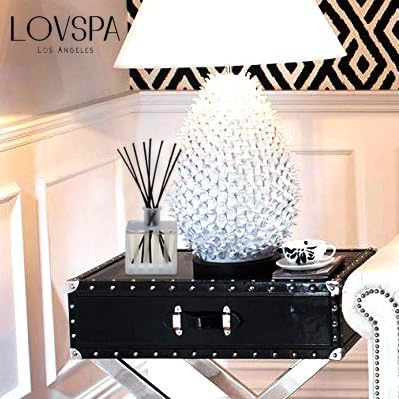 LOVSPA Reed Diffuser Set, French Lavender Scented Oil Diffuser with Sticks, Home Fragrance Accessories for Bathroom Shelf Decor, Aroma Diffusers for Home or Office Desk, USA Made