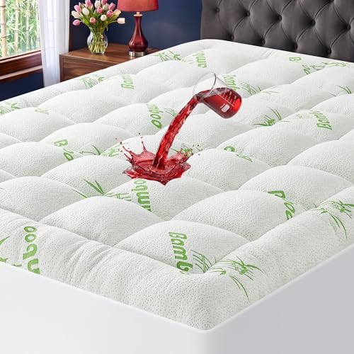 Waterproof King Size Mattress Topper Viscose Derived from Bamboo, Extra Thick by MASVIS