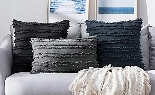 MIULEE Boho Linen Striped Lumbar Throw Pillow Covers 12x20 - Image 2