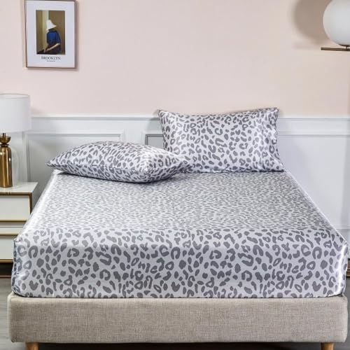 Grey Leopard Printed Pillow Cases, Standard Cheetah Satin Pillowcase - Image 5