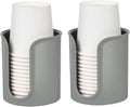 Cup Dispenser for Bathroom,Gray Bathroom Cup Holder,Small Paper Cup Dispenser Holder,Plastic Mouthwash Cup Dispenser for Bathroom Countertop (2 Pack)