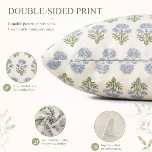 Vintage Botanical Lumbar Pillow Cover 14x36 Pack of 1, Double-Sided Floral - Image 3