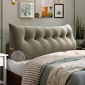 WOWMAX Headboard Pillow Caking Wedge Pillow Headboard Reading Beige Gray by WOWMAX