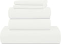 UGG Split King Sheet Set 5-Piece Luxury Cooling Sheets Deep Pockets Premium Bedding with 2 Shams Hypoallergenic Machine Washable Soft Lightweight Bed Set for Adjustable Bed, Split King, White (Hedi)