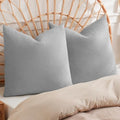 PHF Cotton Waffle Euro Shams 26" x 26", Light Grey, No Insert by PHF