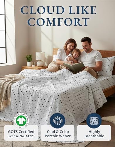 LANE LINEN Twin Sheets 100% Organic Cotton 3pc Percale Cooling - Image 2