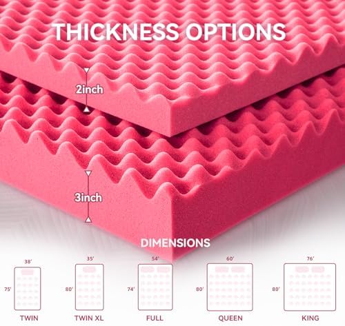 SINWEEK 3 Inch Egg Crate Memory Foam Mattress Topper Twin XL, Twin Extra Long - Image 7