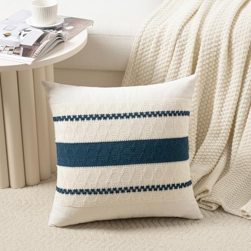 Fancy Homi Set of 2 Boho Teal Euro Decorative Throw Pillow Cover 26x26 Inch - Image 2