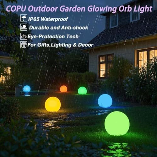 12-Inch Dimmable LED Ball Light, Colors Changing Glowing Orb Light W/Remote - Image 4