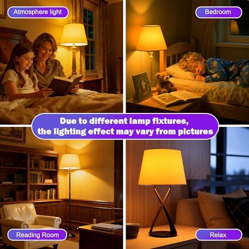 A15 Amber Sleep Aid Light Bulbs, 1800K Soft Warm Lighting, 4 Pack - Image 7