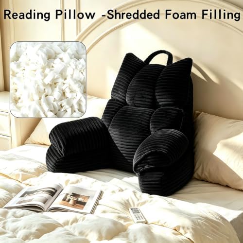 Reading Pillow for Bed with Arms, Back Support, Memory Foam (Ink Black） - Image 3