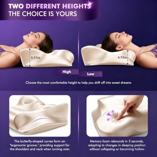 Dayme Orthopedic Memory Foam Pillows–Cooling Cervical Neck Pillow - Image 4