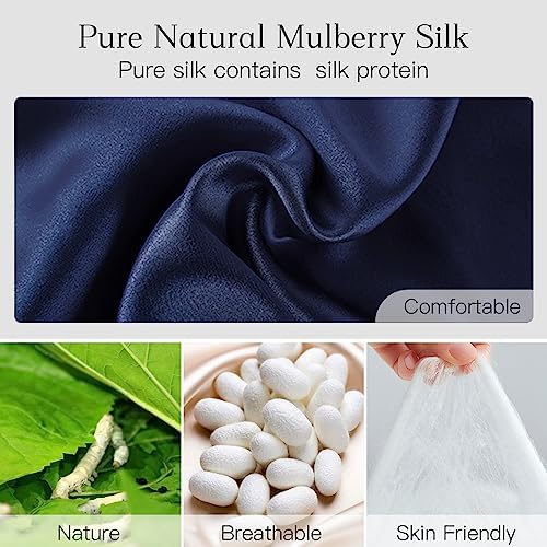 100% Natural Silk Eye Mask for Women Men, Soft Pressureless Cooling Blackout - Image 4