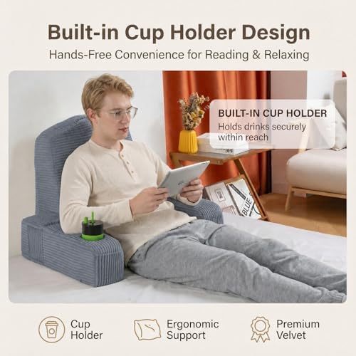Reading Pillow for Adults, Back Pillow for Bed Sitting Up, Backrest Pillow for - Image 4