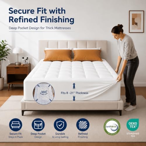 ELEMUSE 3 Inch Queen Dual Layer Memory Foam Mattress Topper - Image 4