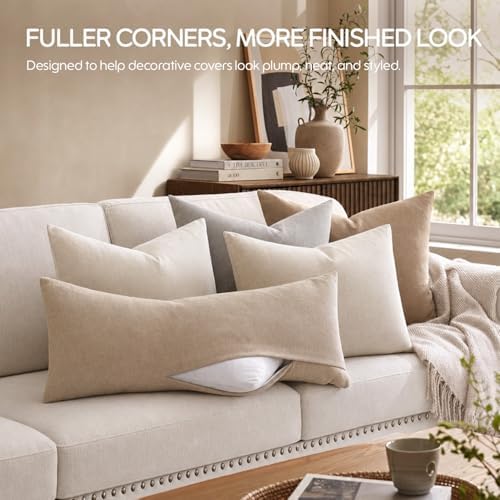 12x20 Feather Lumbar Pillow Insert Set of 2, Decorative Throw Pillow Insert - Image 7