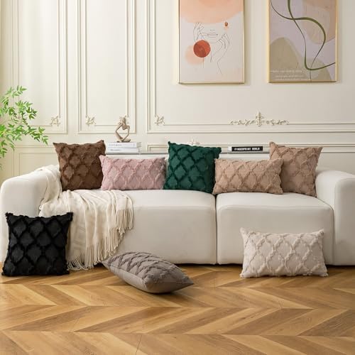 Set of 2 Soft Moroccan Throw Pillow Covers 12x20 Inch Plush Boho Decorative - Image 3