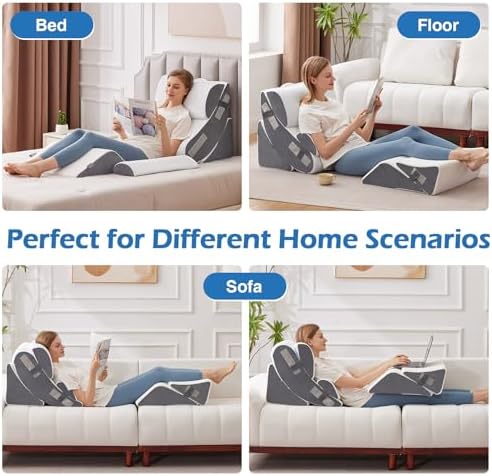 Ahpmeoa 6PCS Wedge Pillow Set for After Surgery, Sit Up Pillow - Image 6