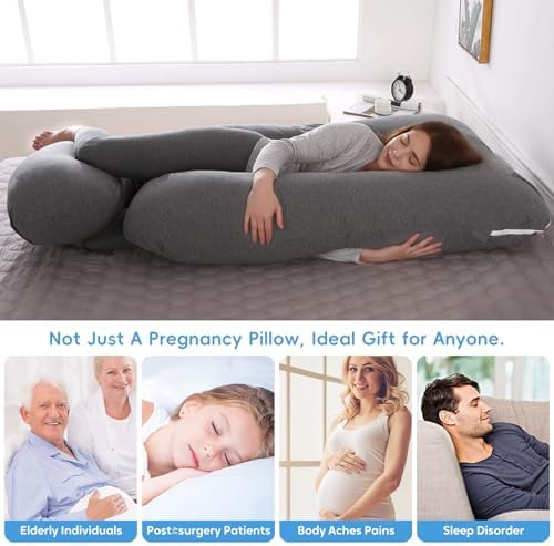 U Shaped Pregnancy Pillow for Sleeping, Maternity Body Pillow for Women - Image 7