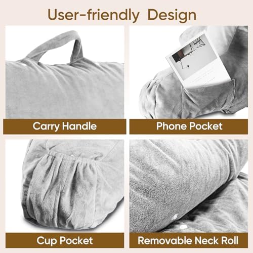 OAISZ 25-Inch Reading Pillow for Adults, Memory Foam, Neck Roll - Image 2