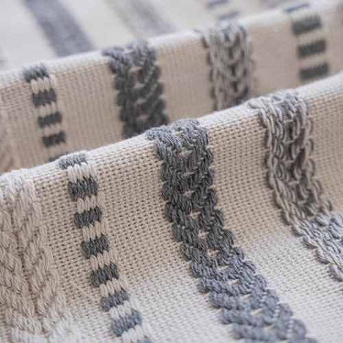Cethom Grey Boho Lumbar Pillow Covers 14x36 Long, Stripe Textured Decorative - Image 3