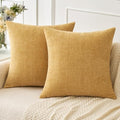 MIULEE Soft Chenille Throw Pillow Covers Gold 18x18 Inch Pack of 2 by MIULEE