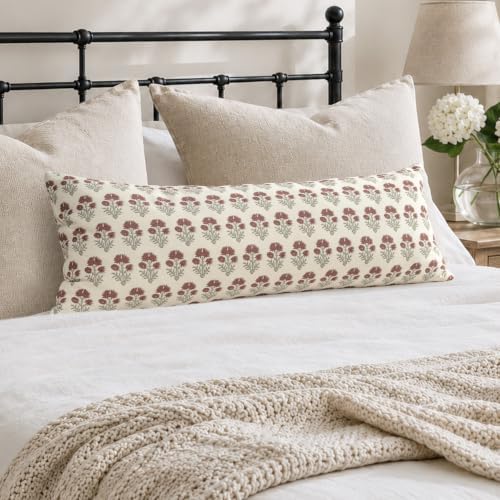 Vintage Botanical Lumbar Pillow Cover 14x36 Pack of 1, Double-Sided Floral by DKwizme