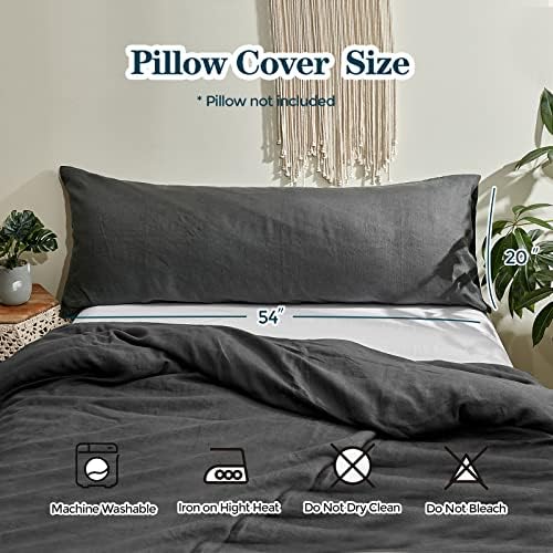 Simple&Opulence Body Pillow Cover 20" x 54", 100% Pure Linen, Ultra Soft and - Image 4