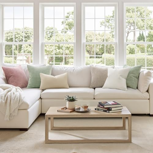 MIULEE Decorative Couch Throw Pillow Covers 16x16 Inch Neutral Cream 2 Pack - Image 2