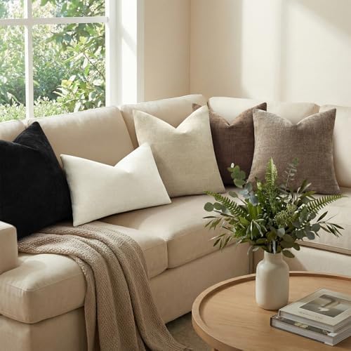 decorUhome Chenille Decorative Throw Pillow Covers 22x22 Set of 2 - Image 5