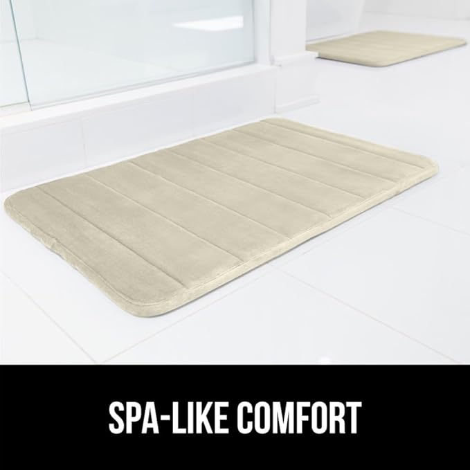 GORILLA GRIP Memory Foam Bath Mat, Soft Absorbent US Designed Bathroom Rug, Gripping Dots Machine Washable Bathmat, Cushioned Floor Mats, Shower Sink Rugs Room Décor Accessories, 36x24 Champagne