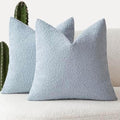 Foindtower Decorative Textured Boucle Throw Pillow Covers 18x18 Light Blue by Foindtower