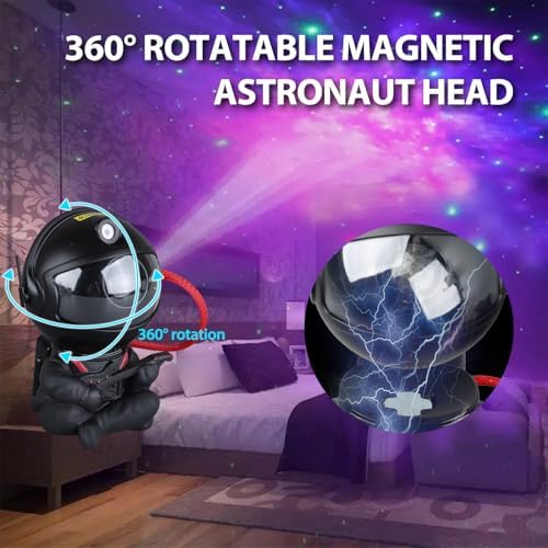 YXQUA Astronaut Galaxy Star Projector for Kids, Black Guitar - Image 5