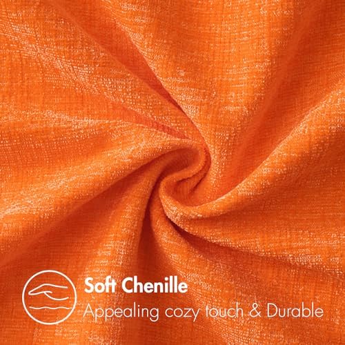 MIULEE Chenille Fall Lumbar Throw Pillow Covers Bright Orange 12x20 - Image 6