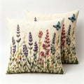 2D flat Wildflower Butterfly Linen Throw Pillow Covers 18x18 Set of 2 by Unknown