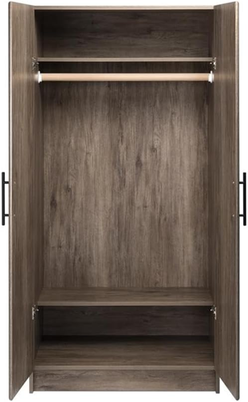 Pemberly Row 32 inch Drifted Gray Engineered Wood Wardrobe Cabinet