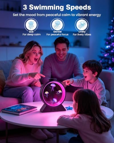 Jellyfish Lamp for Sleep Anxiety Calming Night Light for Bedroom(Black) - Image 4