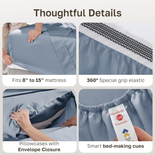 California Design Den 2 Pack 100% Organic Cotton Full Size Bed Sheets Set - Image 5