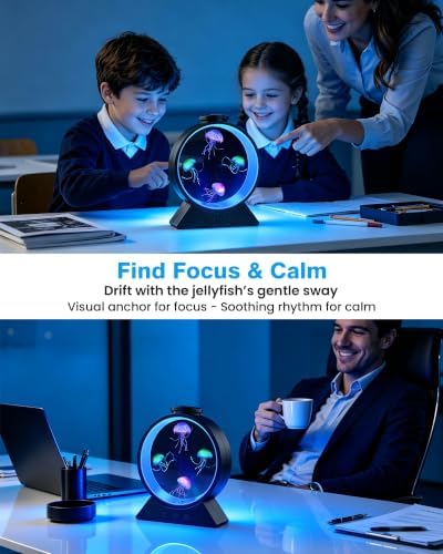 Jellyfish Lamp for Sleep Anxiety Calming Night Light for Bedroom(Black) - Image 5