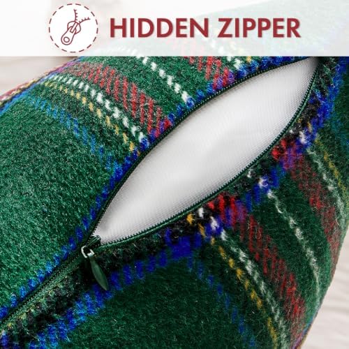 EMEMA Christmas Plaid Pillow Covers 20x20 Set of 2, Tartan Throw Pillow Covers - Image 3