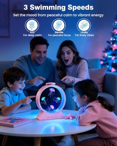 Jellyfish Lamp for Sleep Anxiety Calming Night Light for Bedroom(Pink) - Image 4