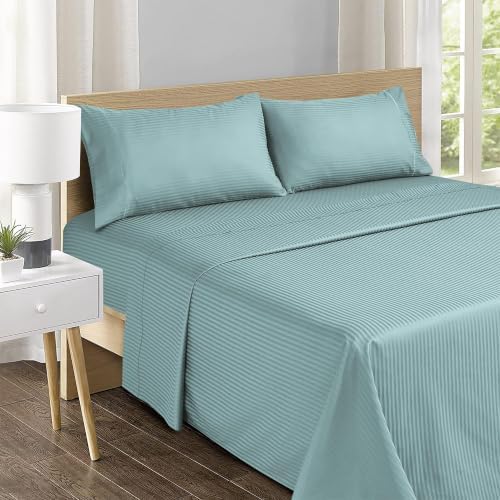 Feather & Stitch 100% Cotton Sateen 500 TC Cal King Size Bed Sheet Set - Image 2