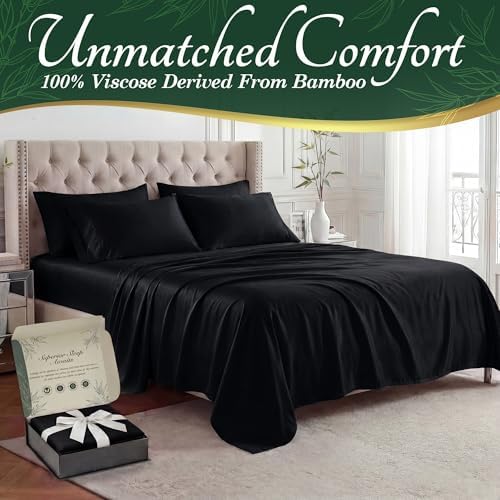 DECOLURE 100% Viscose Derived from Bamboo Sheets King Size, Luxury 6 Pc Set - Image 2