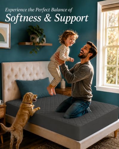 Twin Mattress Pad, Quilted Mattress Protector Topper fits 16" Deep Pocket - Image 6