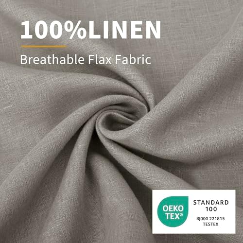 CHUFFED 100% French Linen Pillow Cases Queen Size Set of 2, Stone Washed Flax - Image 2